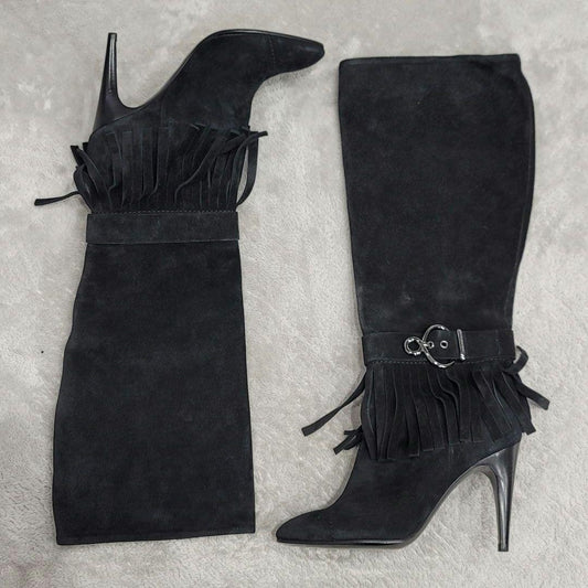 Louis Vuitton Boots Shoes EU 36.5 US 6.5 Suede Black Authentic