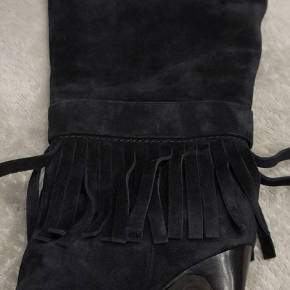 Louis Vuitton Boots Shoes EU 36.5 US 6.5 Suede Black Authentic