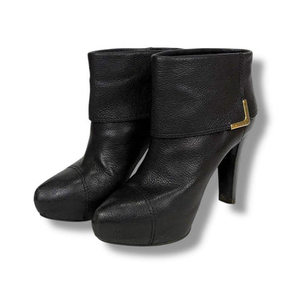Louis Vuitton Short Boots Shoes EU 37.5 US 7.5 Leather Black Authentic