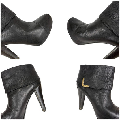 Louis Vuitton Short Boots Shoes EU 37.5 US 7.5 Leather Black Authentic