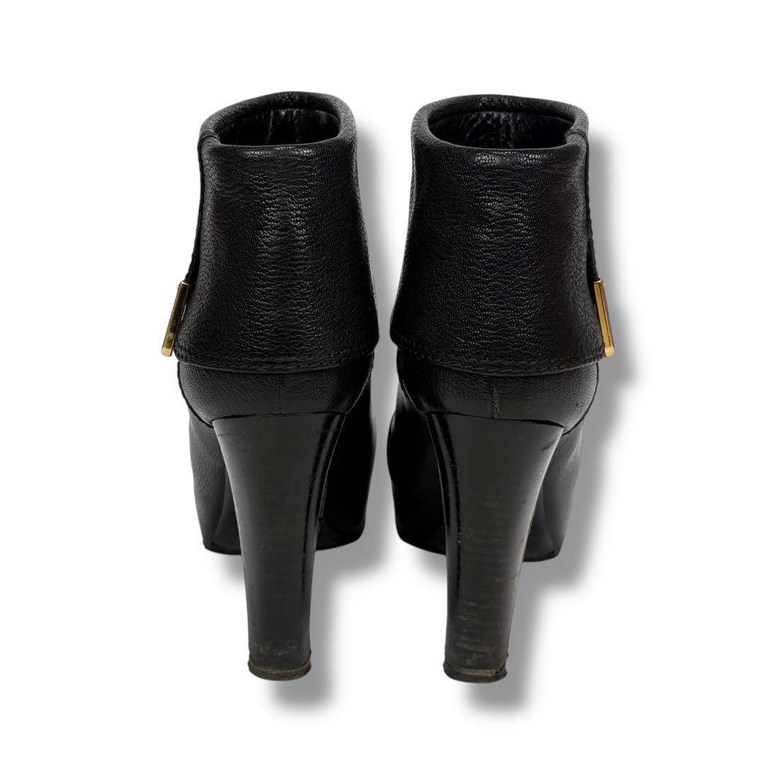 Louis Vuitton Short Boots Shoes EU 37.5 US 7.5 Leather Black Authentic