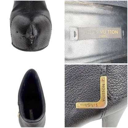 Louis Vuitton Short Boots Shoes EU 37.5 US 7.5 Leather Black Authentic