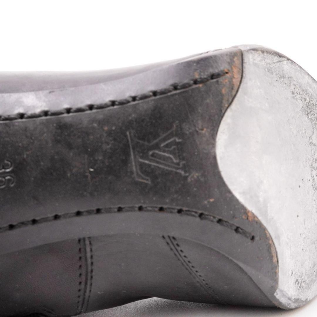 Louis Vuitton Long Boots Shoes Ribbon EU 36 US 6 Leather Black Authentic