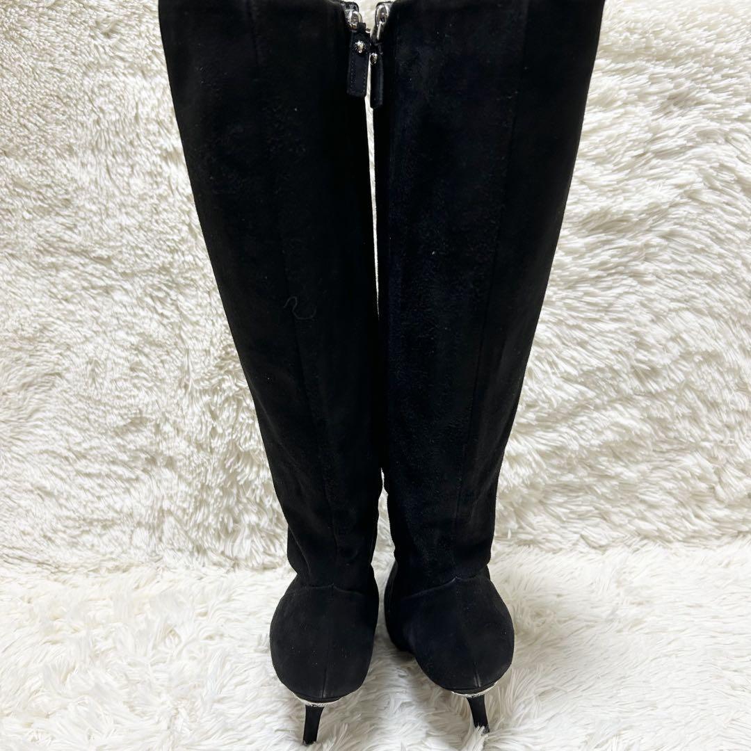 Louis Vuitton Long Boots Shoes EU 38 US 8 Suede Black Authentic