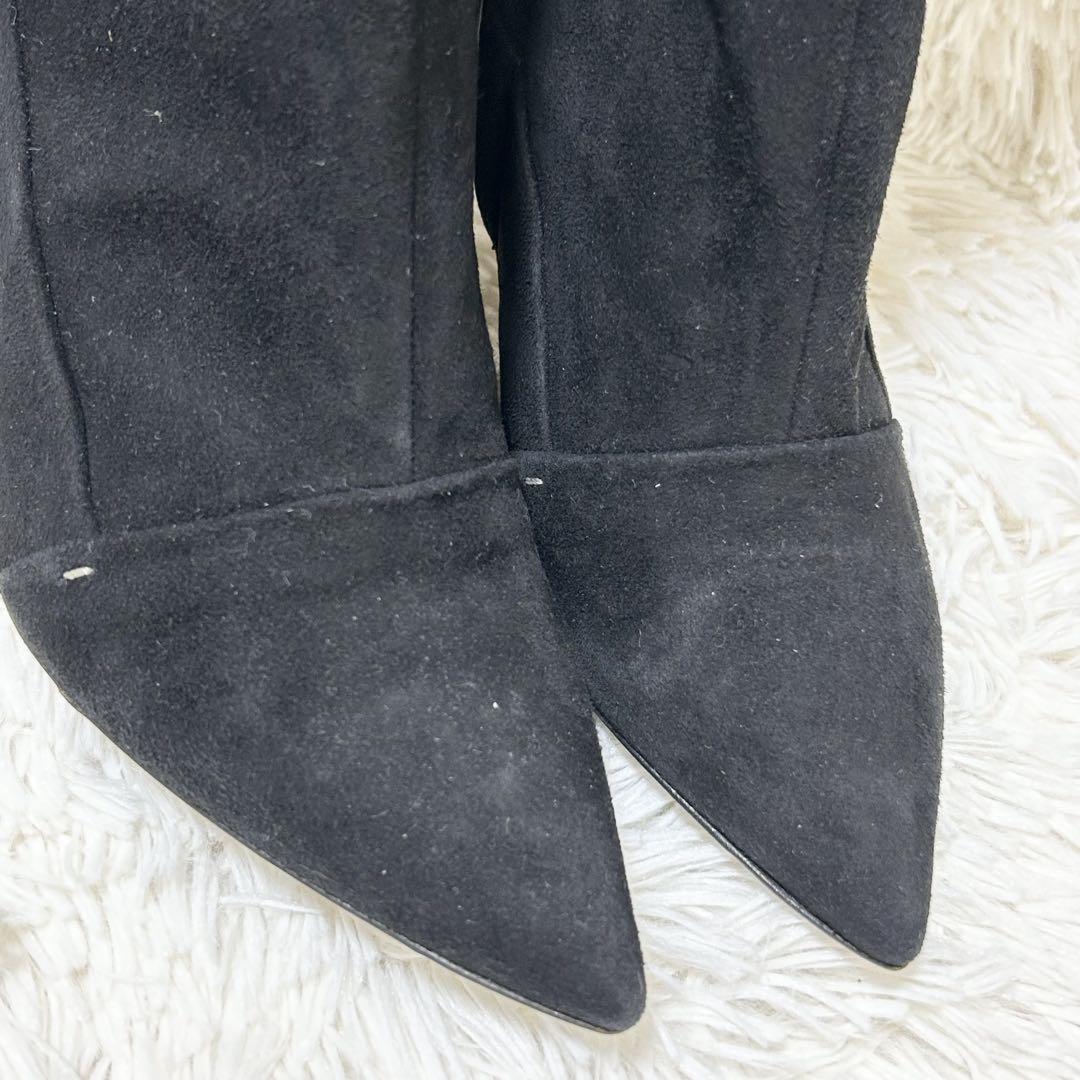 Louis Vuitton Long Boots Shoes EU 38 US 8 Suede Black Authentic