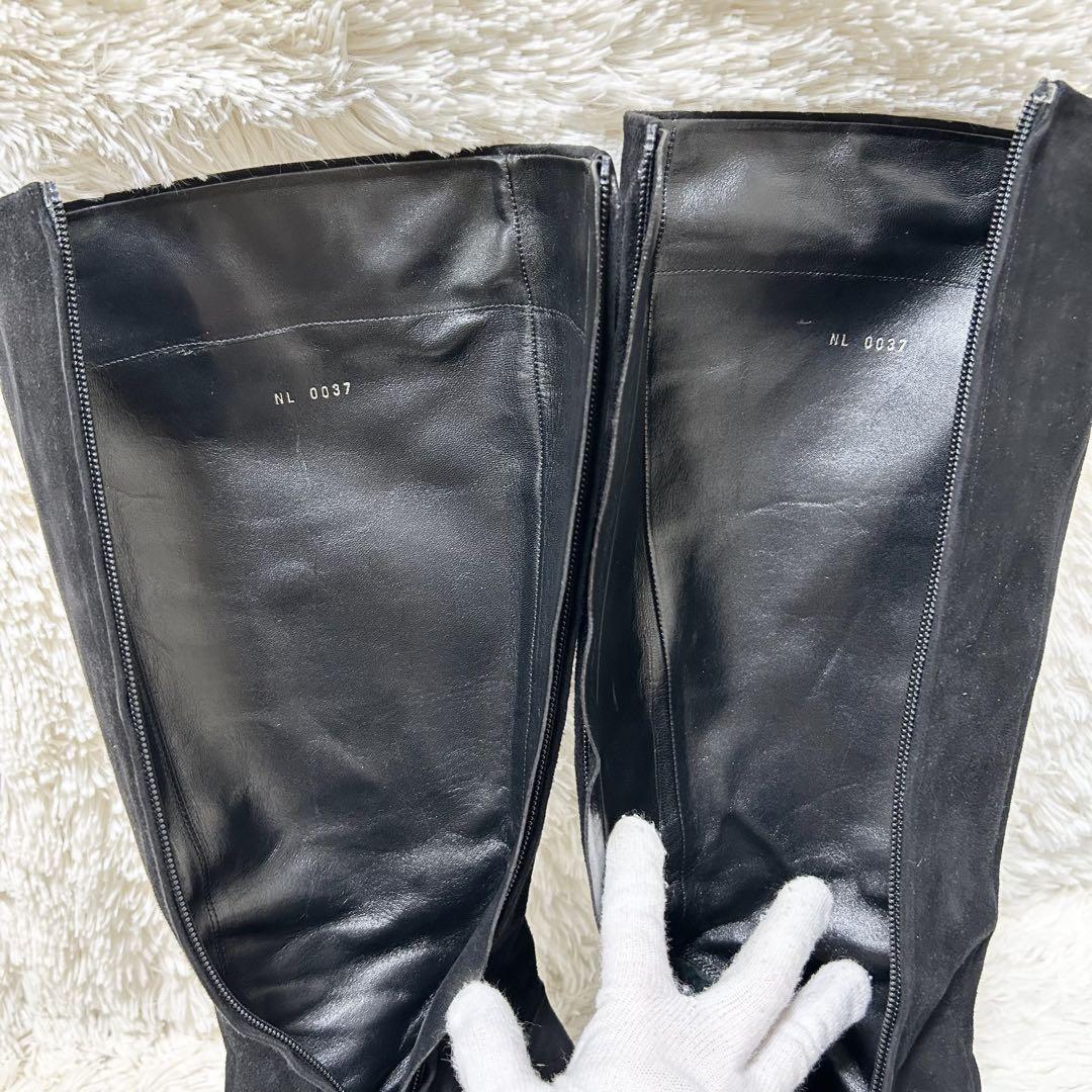 Louis Vuitton Long Boots Shoes EU 38 US 8 Suede Black Authentic