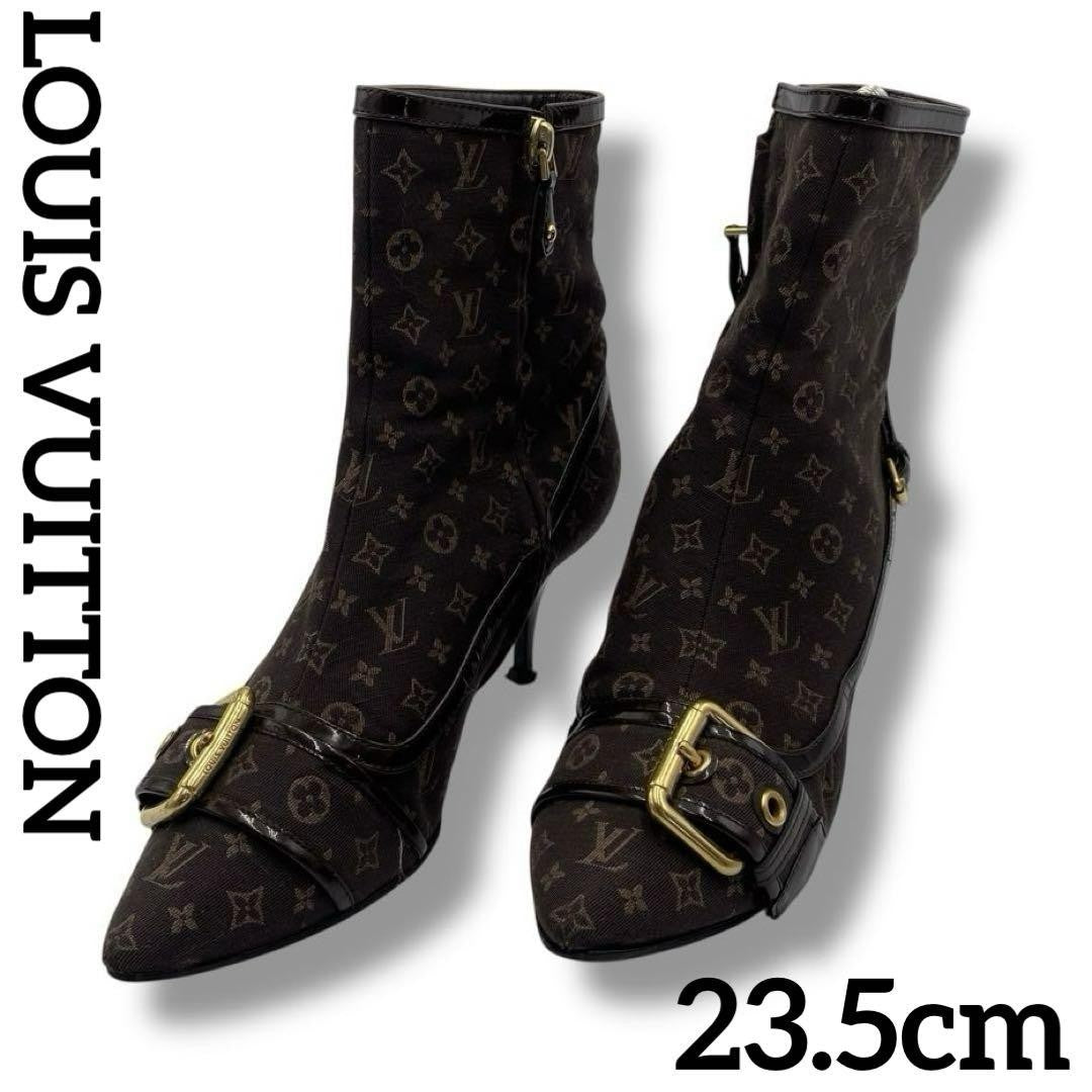 Louis Vuitton Boots Shoes Monogram EU 36.5 US 6.5 Canvas Authentic