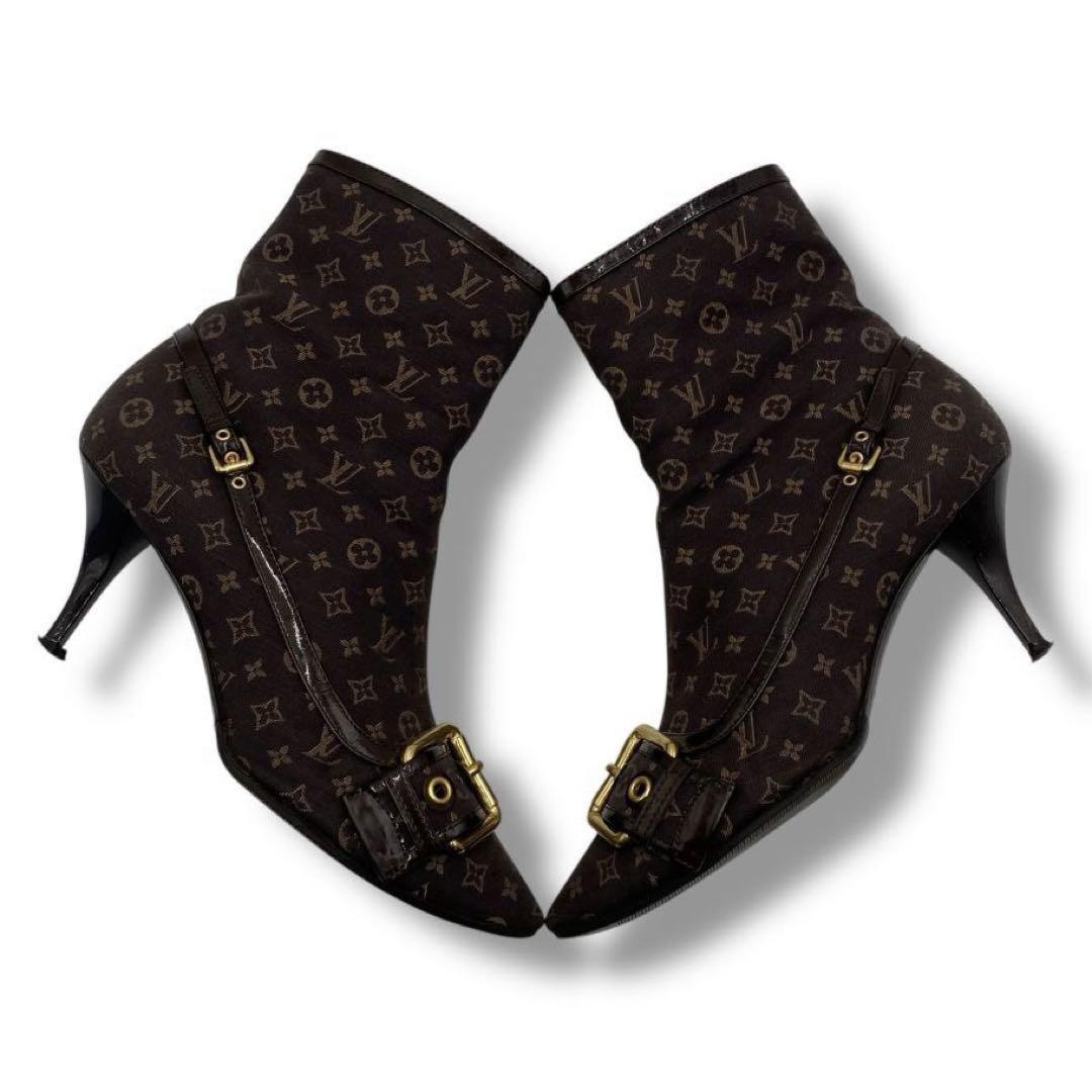 Louis Vuitton Boots Shoes Monogram EU 36.5 US 6.5 Canvas Authentic