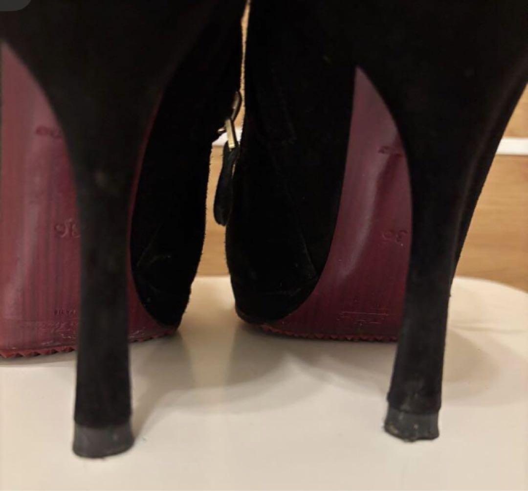 Louis Vuitton Short Boots Shoes EU 36 US 6 Suede Black Authentic