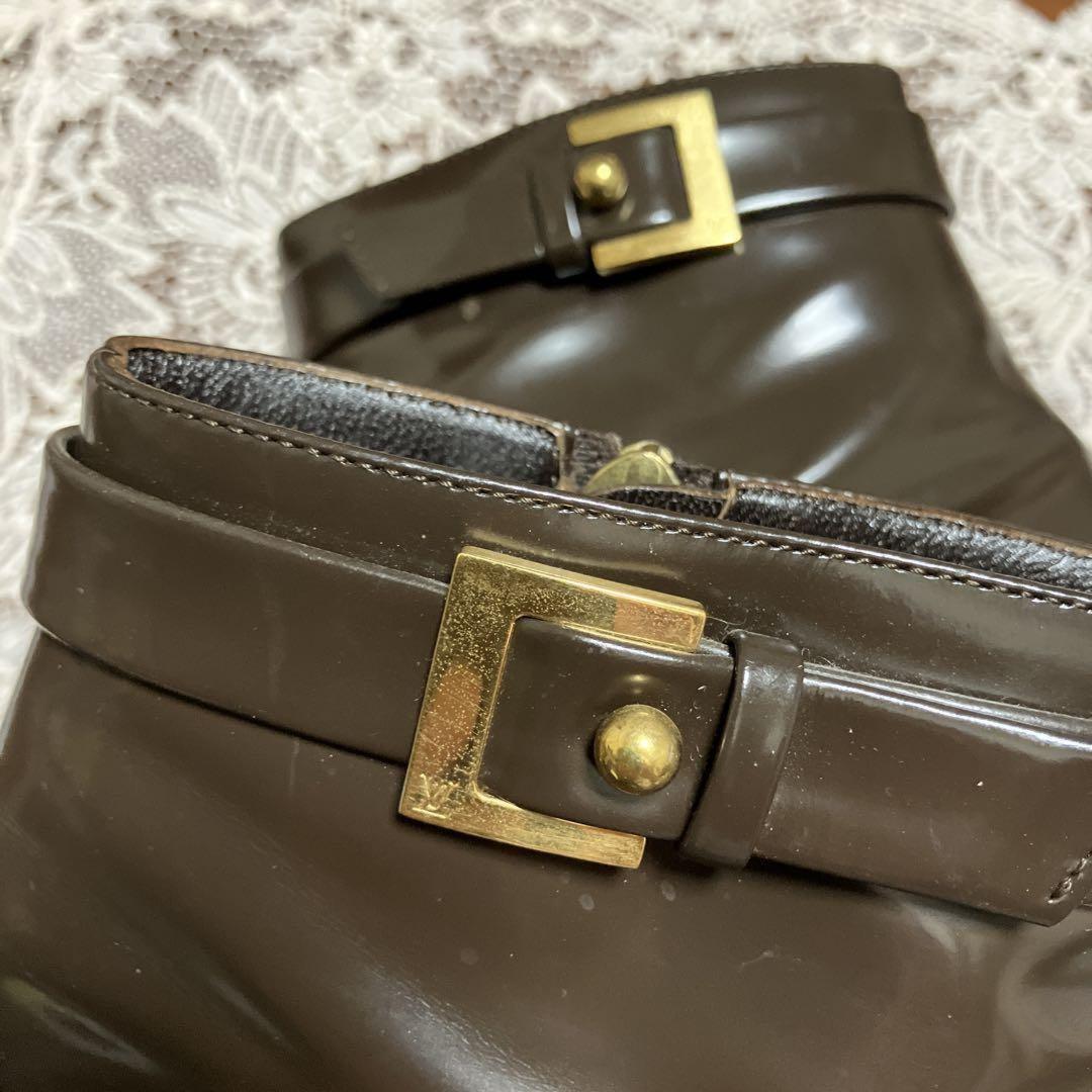 Louis Vuitton Short Boots Shoes EU 36.5 US 6.5 Dark Brown Authentic
