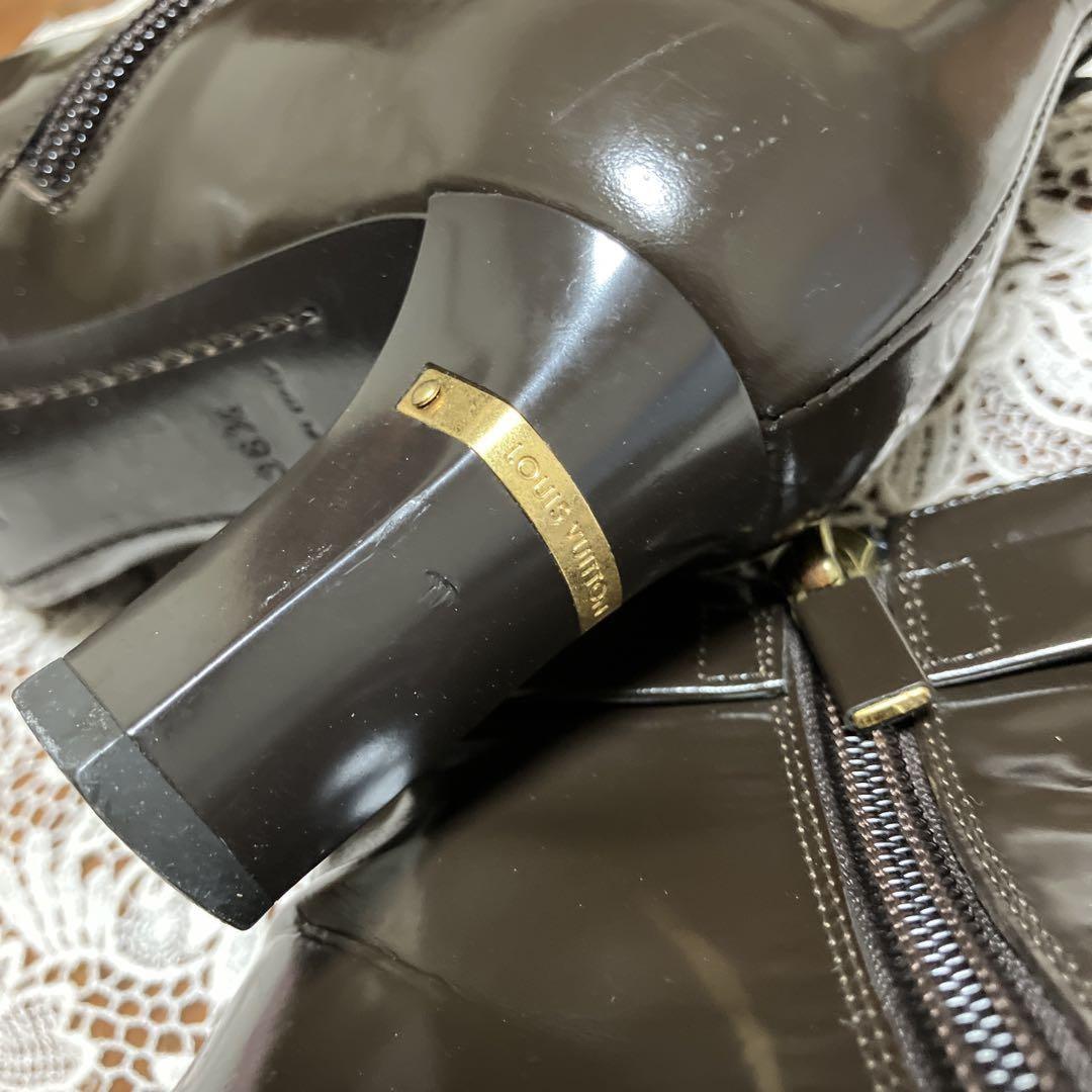 Louis Vuitton Short Boots Shoes EU 36.5 US 6.5 Dark Brown Authentic