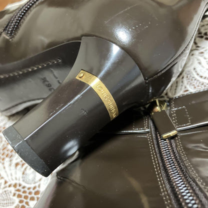 Louis Vuitton Short Boots Shoes EU 36.5 US 6.5 Dark Brown Authentic