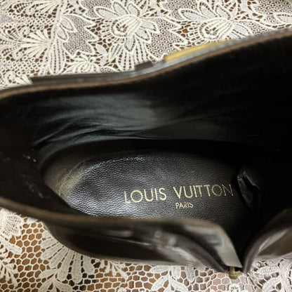 Louis Vuitton Short Boots Shoes EU 36.5 US 6.5 Dark Brown Authentic