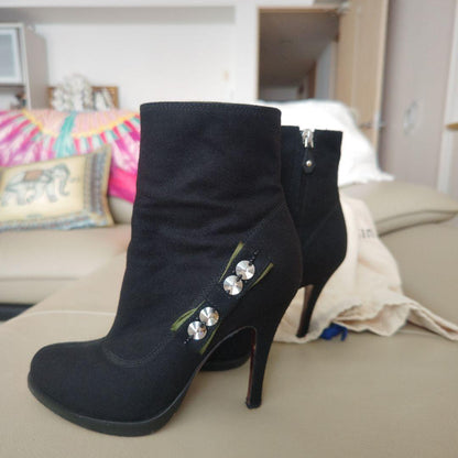 Louis Vuitton Short Boots Shoes EU 36 US 6 Suede Authentic