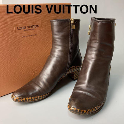 Louis Vuitton Short Boots Shoes Damier EU 36.5 US 6.5 Authentic