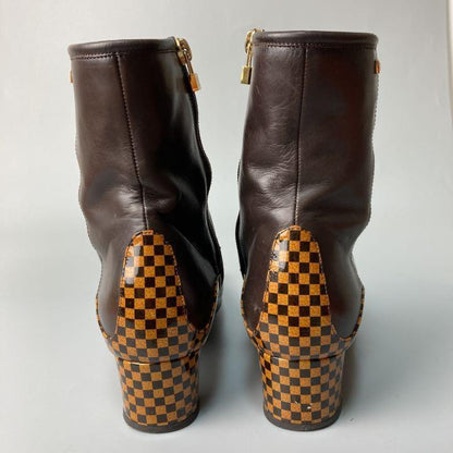 Louis Vuitton Short Boots Shoes Damier EU 36.5 US 6.5 Authentic