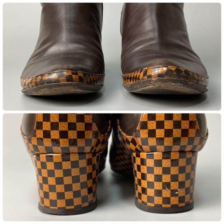 Louis Vuitton Short Boots Shoes Damier EU 36.5 US 6.5 Authentic