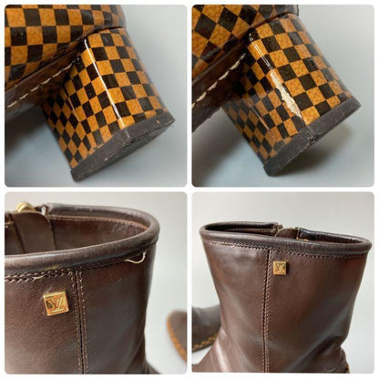 Louis Vuitton Short Boots Shoes Damier EU 36.5 US 6.5 Authentic
