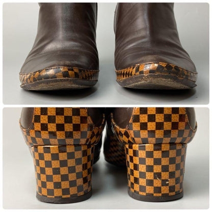 Louis Vuitton Short Boots Shoes Damier EU 36.5 US 6.5 Authentic