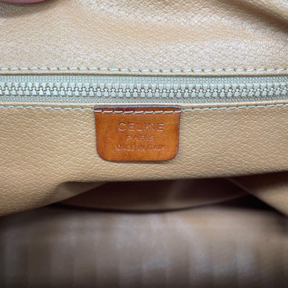 CELINE Mini Boston Hand Bag Tote Purse 2way Macadam PVC Leather Brown Authentic