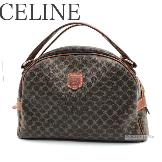 CELINE Hand Bag Tote Purse Macadam PVC Leather Authentic