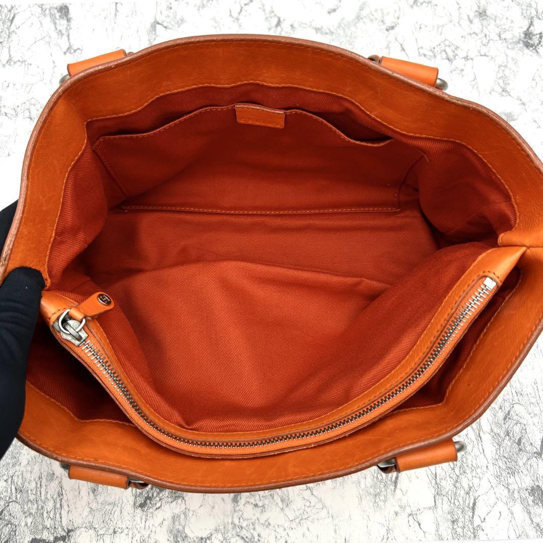 CELINE Hand Bag Tote Purse Boogie Leather Orange Authentic