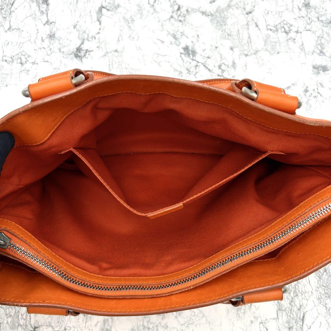 CELINE Hand Bag Tote Purse Boogie Leather Orange Authentic