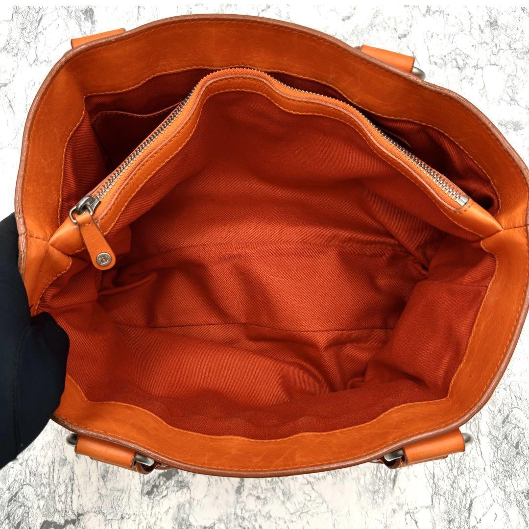 CELINE Hand Bag Tote Purse Boogie Leather Orange Authentic