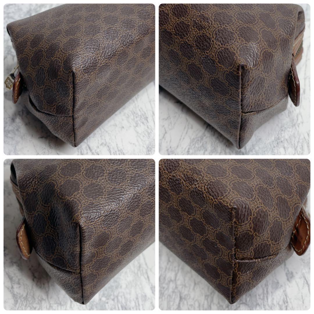 CELINE Accessory Pouch Hand Pouch Macadam PVC Leather Authentic
