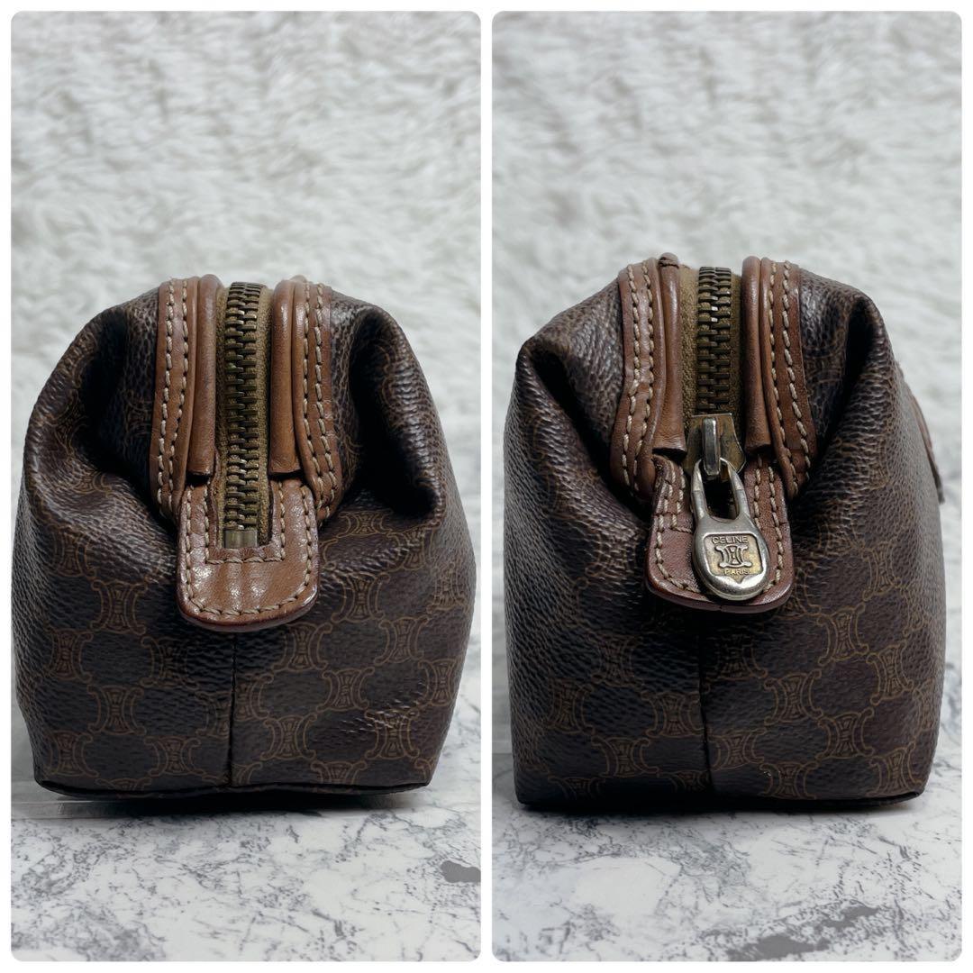 CELINE Accessory Pouch Hand Pouch Macadam PVC Leather Authentic