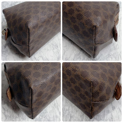 CELINE Accessory Pouch Hand Pouch Macadam PVC Leather Authentic