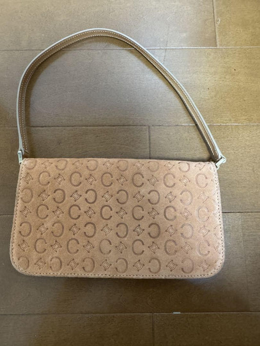 CELINE Accessory Pouch Shoulder Bag Purse C Macadam Orange Authentic
