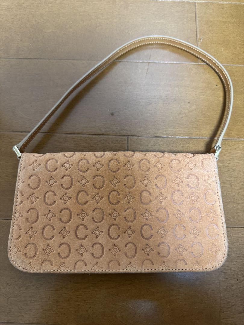 CELINE Accessory Pouch Shoulder Bag Purse C Macadam Orange Authentic