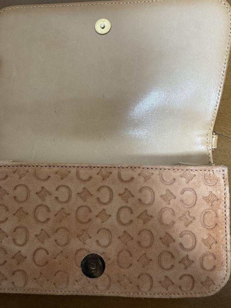 CELINE Accessory Pouch Shoulder Bag Purse C Macadam Orange Authentic
