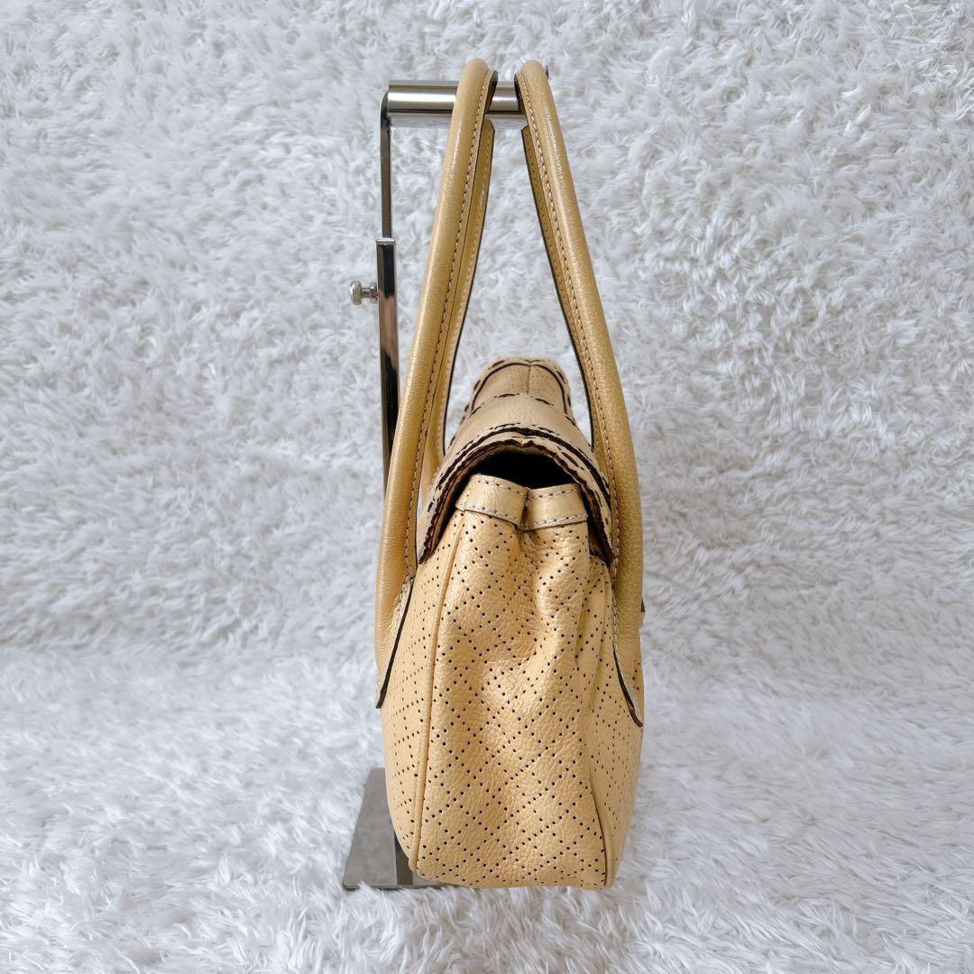 CELINE Hand Bag Tote Purse Yellow Authentic