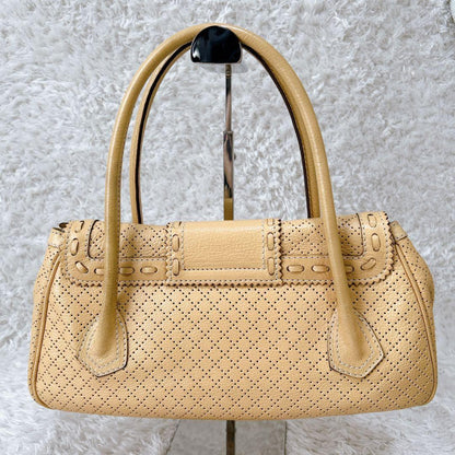 CELINE Hand Bag Tote Purse Yellow Authentic