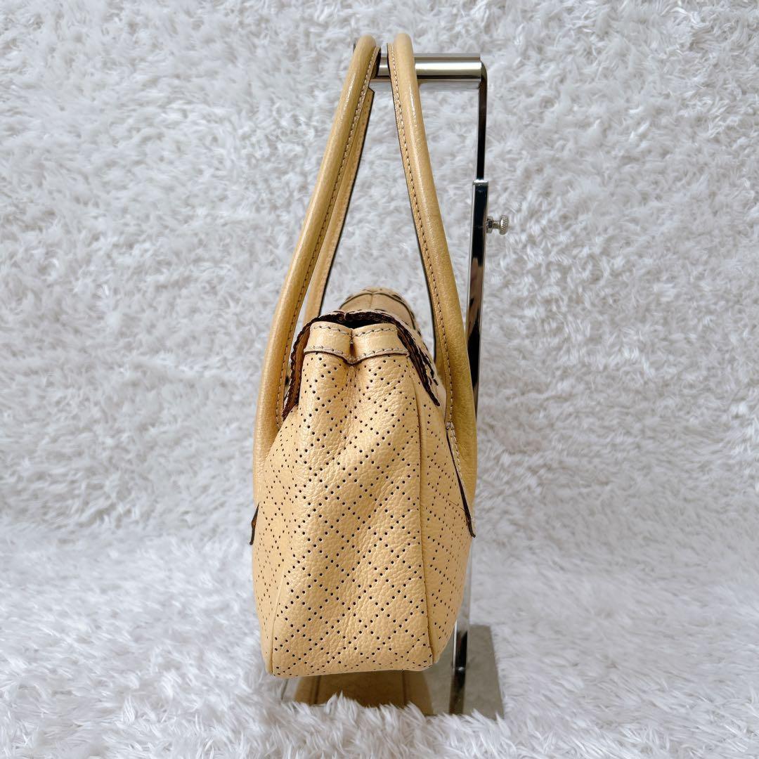 CELINE Hand Bag Tote Purse Yellow Authentic
