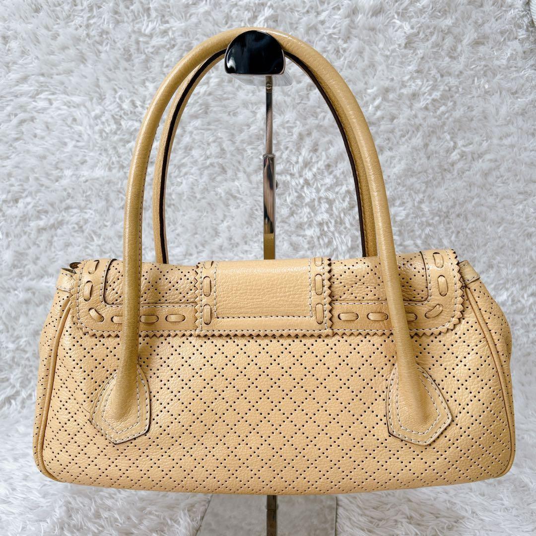 CELINE Hand Bag Tote Purse Yellow Authentic