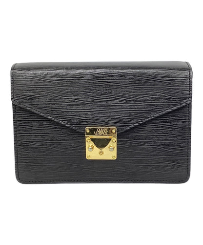 VERSACE Clutch Bag Second Bag Black Authentic