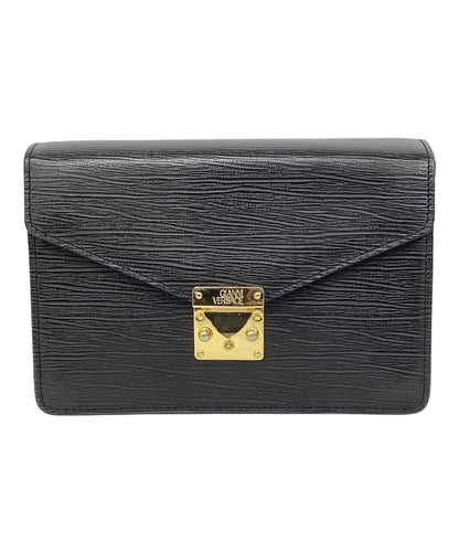 VERSACE Clutch Bag Second Bag Black Authentic