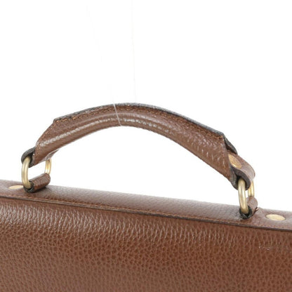 VERSACE Business Bag Briefcase Leather Brown Authentic