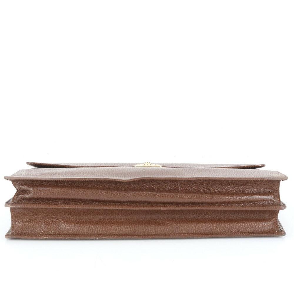 VERSACE Business Bag Briefcase Leather Brown Authentic