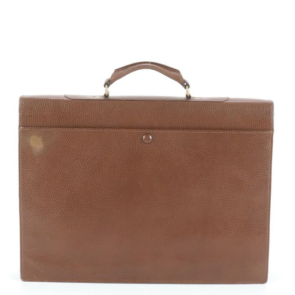 VERSACE Business Bag Briefcase Leather Brown Authentic