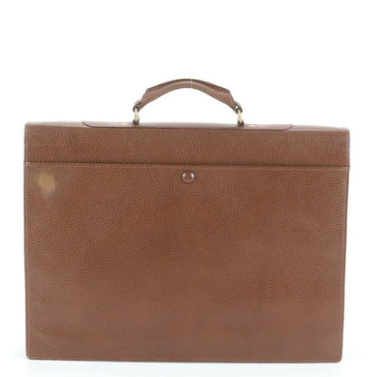VERSACE Business Bag Briefcase Leather Brown Authentic