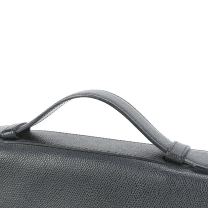 VERSACE Clutch Bag Second Bag Business Leather Black Authentic