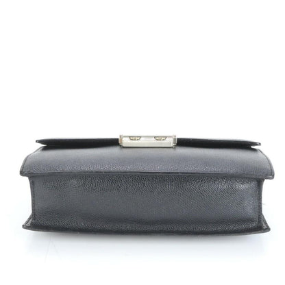 VERSACE Clutch Bag Second Bag Business Leather Black Authentic