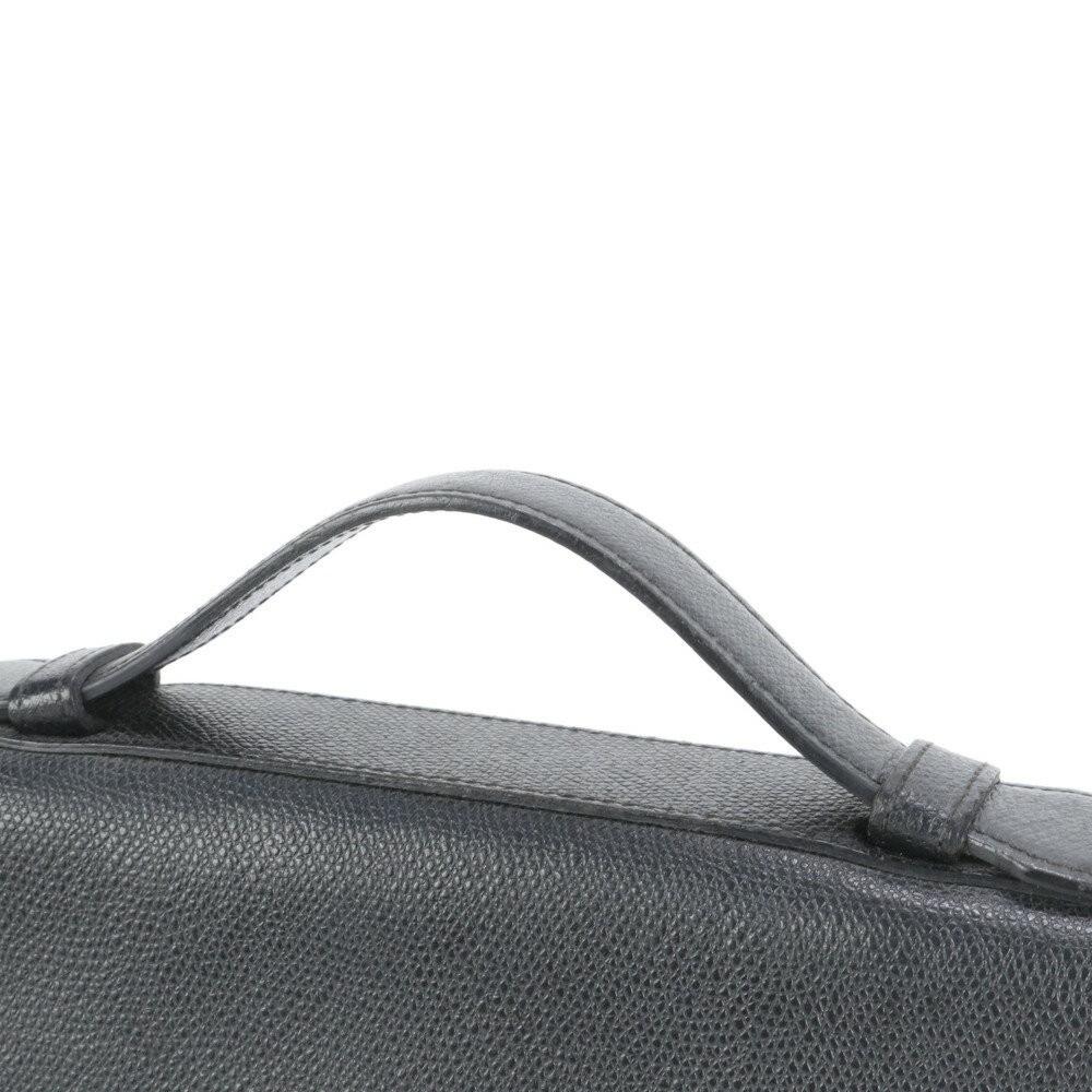 VERSACE Clutch Bag Second Bag Business Leather Black Authentic