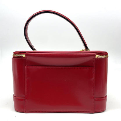 VERSACE Vanity Bag Accessory Pouch Sunburst Leather Red Authentic