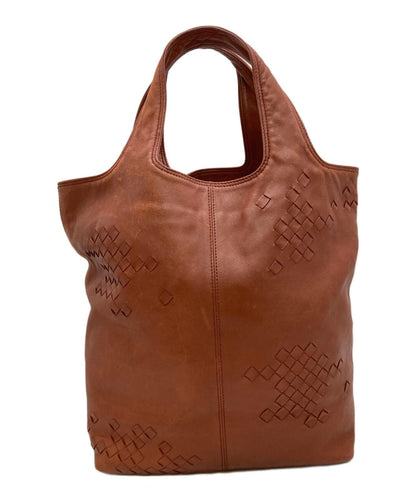 BOTTEGA VENETA Hand Bag Tote Purse Intrecciato Brown Authentic