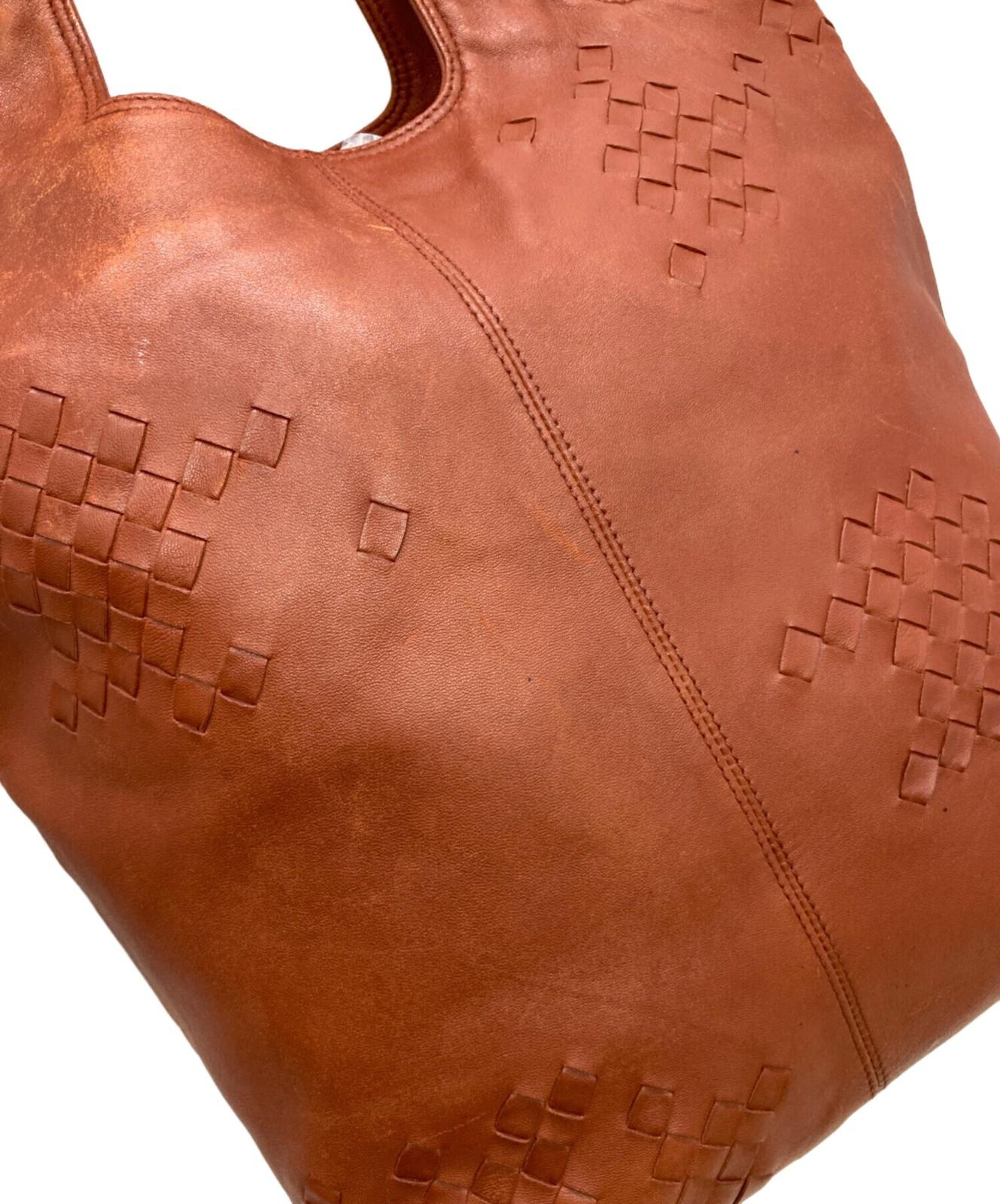 BOTTEGA VENETA Hand Bag Tote Purse Intrecciato Brown Authentic